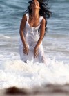 Rihanna - Filming on the beach in Barbados